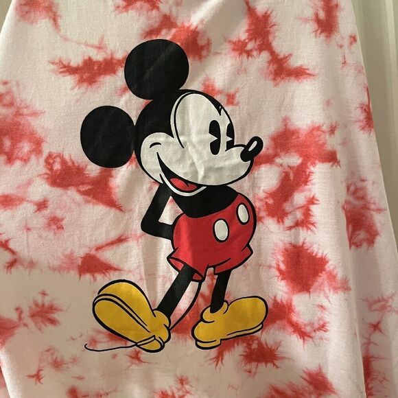 Disney Mickey Mouse Racerback Red & White Tie-Dye Tank Size Medium (7/9) - Picture 5 of 9
